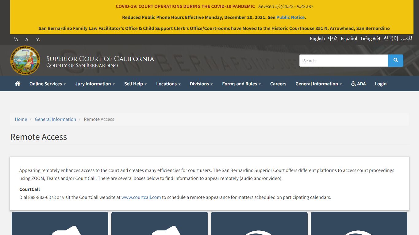 Remote Access | Superior Court of California